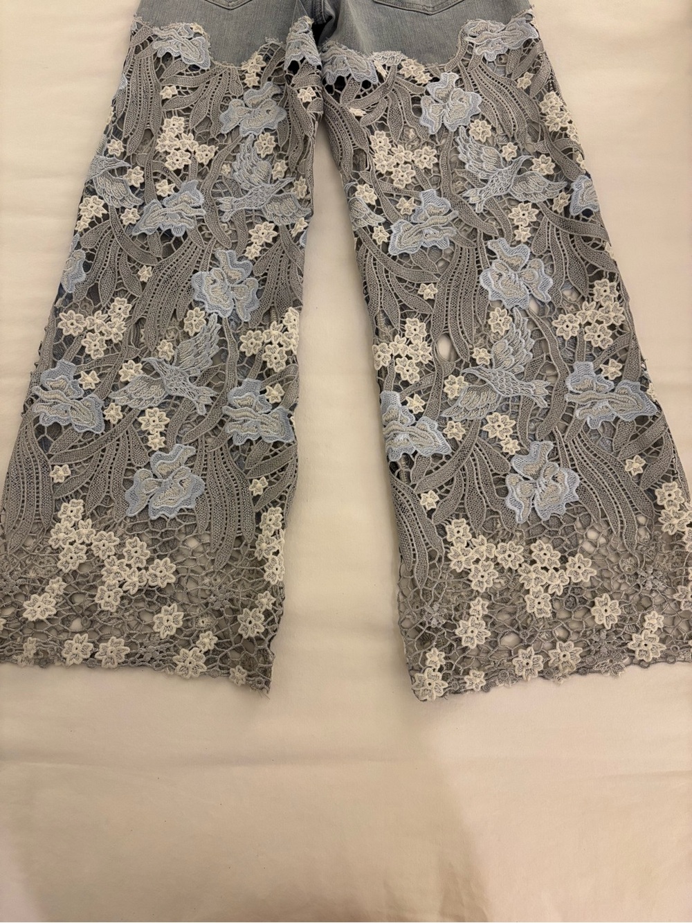 ✨ BAYEAS High Rise Rhinestone Lace Wide Leg Jeans - 27 - Picture 14 of 16